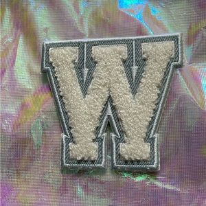 Stoney Clover Lane Blanc Denim Varsity Letter Patch